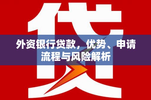 旌德外资银行贷款，优势、申请流程与风险解析